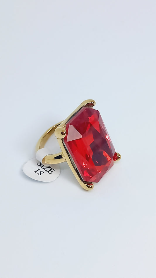 Bague perle rouge